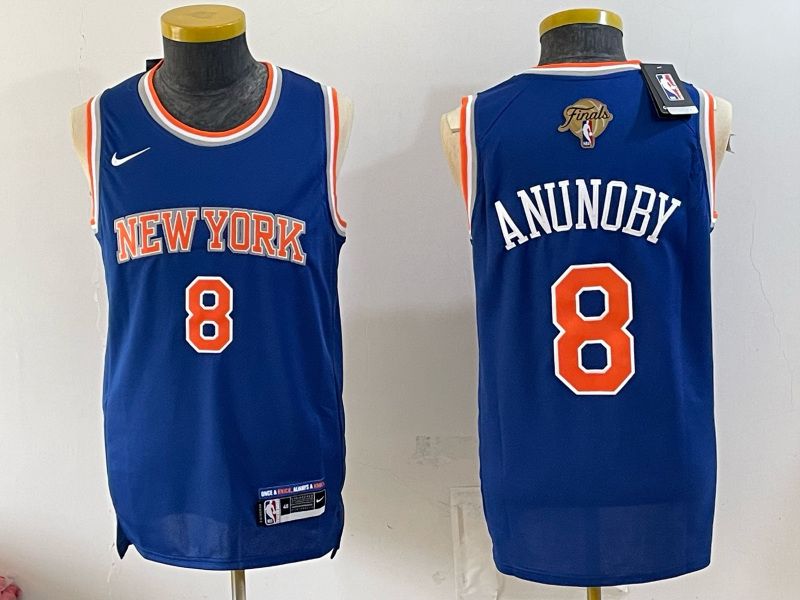Men New York Knicks #8 Anunoby blue 2026 Nike NBA jersey 0723005->new york knicks->NBA Jersey